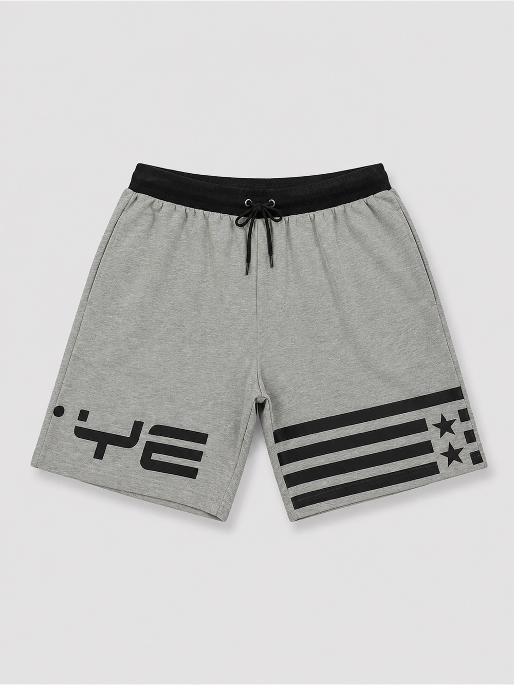 DoYouEven Men’s Graphic Athletic Shorts – Gray/Black | Size Large